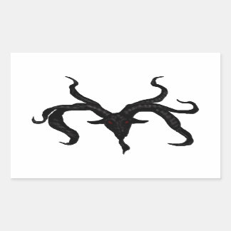 Schwarzziegendemonaufkleber Rechteckiger Aufkleber