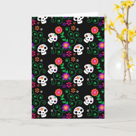 Schwarzzucker-Schädel Karte (Gelbe Blume)