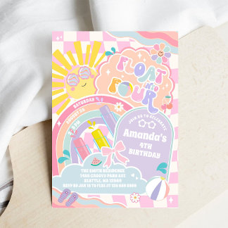 Schwebe in den vier Sonnen Regenbogen Disco 4. Geb Einladung