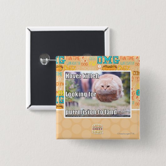 Schwebeflug kitteh button (Vorne & Hinten)