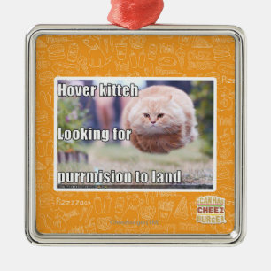 Schwebeflug kitteh silbernes ornament
