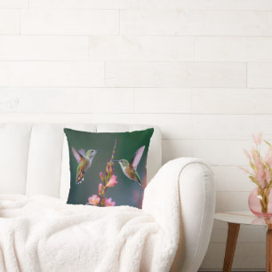 Schwebekolibris Gladiolen Blumen Irisierendes Paar Kissen