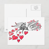 Schwebend auf Liebe Postkarte (Vorne/Hinten)