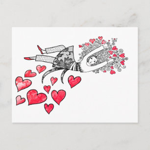 Schwebend auf Liebe Postkarte