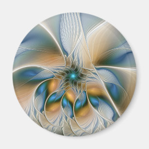 Schwebende, abstrakte Fantasy-Fraktal-Kunst in Bla Magnet