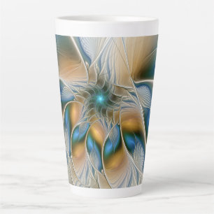 Schwebende, abstrakte Fantasy-Fraktal-Kunst in Bla Milchtasse