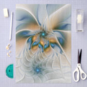 Schwebende, abstrakte Fantasy-Fraktal-Kunst in Bla Seidenpapier (Handwerk)