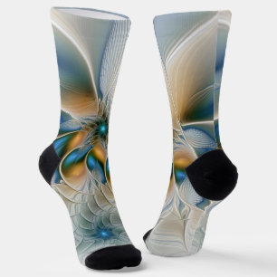 Schwebende, abstrakte Fantasy-Fraktal-Kunst in Bla Socken