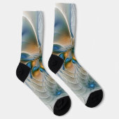 Schwebende, abstrakte Fantasy-Fraktal-Kunst in Bla Socken (Rechts)
