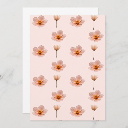 Schwebende Blumenmelodie Einladung (Vorne/Hinten)