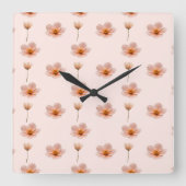 Schwebende Blumenmelodie Quadratische Wanduhr (Vorderseite)