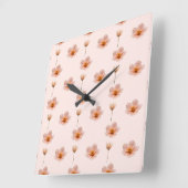 Schwebende Blumenmelodie Quadratische Wanduhr (Winkel)