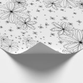 Schwebende Blüten – Ausmalbares Geschenkpapier (Ecke)