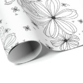 Schwebende Blüten – Ausmalbares Geschenkpapier (Rolleneckpunkt)