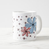 Schwebende Blüten – Vollfarb-Mug Jumbo-Tasse (Vorderseite Rechts)