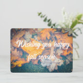 Schwebende Herbstblätter Karte (Stehend Vorderseite)