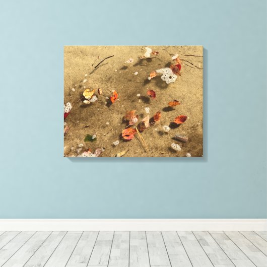 Schwebende Herbstblätter Leinwanddruck (Insitu (Holzboden))