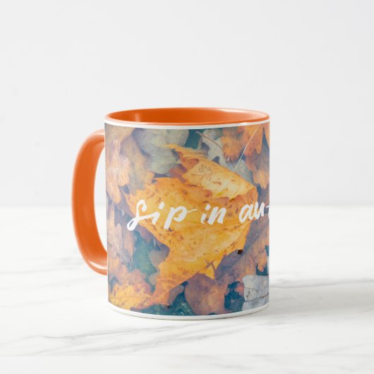 Schwebende Herbstblätter Tasse (Vorderseite Links)