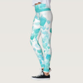 Schwebende Herzen in aquamarin Leggings (Links)