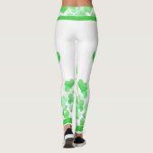 Schwebende Herzen in Grün Leggings (Rückseite)
