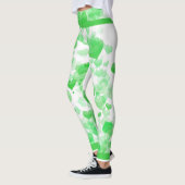 Schwebende Herzen in Grün Leggings (Links)