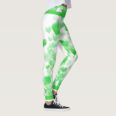 Schwebende Herzen in Grün Leggings (Rechts)