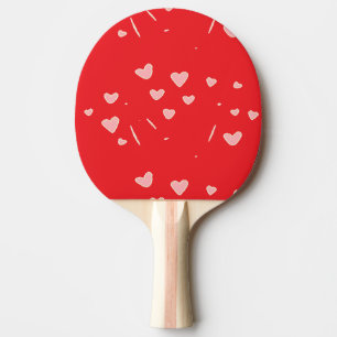 schwebende Herzen in Rot Tischtennis Schläger