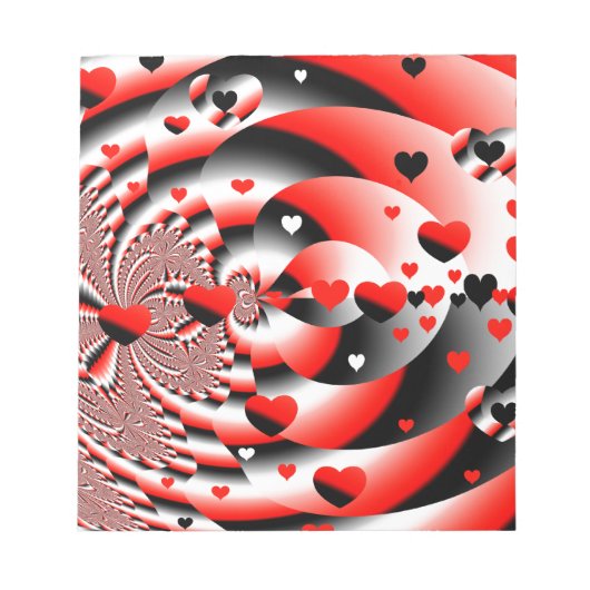 Schwebende Herzen Notizblock (Vorderseite)