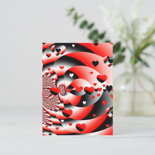 Schwebende Herzen Postkarte (Stehend Vorderseite)