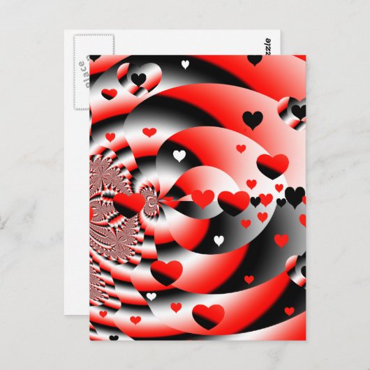 Schwebende Herzen Postkarte (Vorne/Hinten)