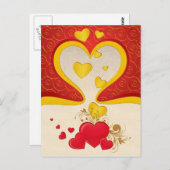 Schwebende Herzen Postkarte (Vorne/Hinten)