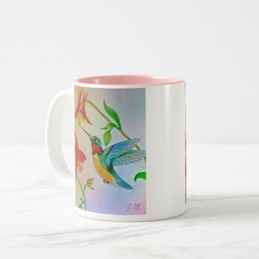 Schwebende Hummer-Kaffee-Tasse Zweifarbige Tasse (Vorderseite Links)