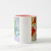 Schwebende Hummer-Kaffee-Tasse Zweifarbige Tasse (Mittel)