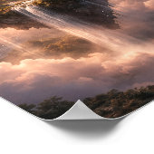 Schwebende Inseln Himmel Wasserfälle Poster (Ecke)