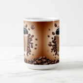 Schwebende Kaffeetasse mit Kaffeebohnen (Mittel)