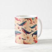 Schwebende kosmische Wale Kaffeetasse (VorderseiteRechts)