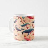 Schwebende kosmische Wale Kaffeetasse (Vorderseite Links)