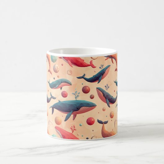 Schwebende kosmische Wale Kaffeetasse (Mittel)