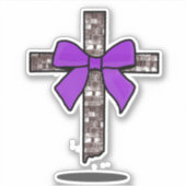 schwebende Kreuz-Aufkleber Aufkleber (Vorderseite)