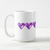 Schwebende lila Herzen Kaffeetasse (Links)