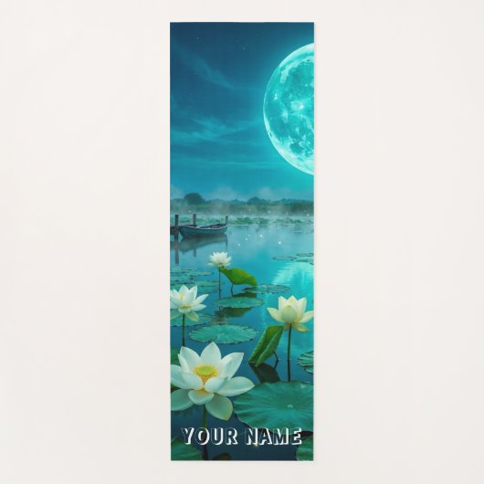 Schwebende Lotus, Mond Yogamatte (Vorderseite)
