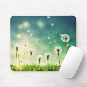 Schwebende Löwenzahnsämlinge Mousepad