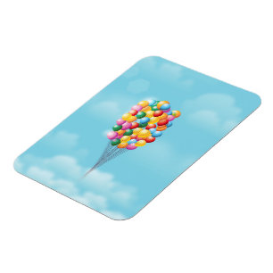 Schwebende Luftballons nach oben und weg. Magnet