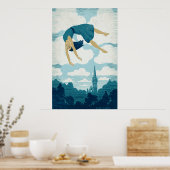 Schwebende Mädchen in der Luft Poster (Küche)