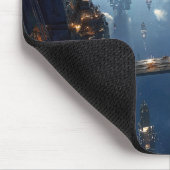 Schwebende Metropole am Himmel Mousepad (Ecke)