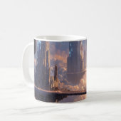 Schwebende Metropole in den Wolken Kaffeetasse (Vorderseite Links)