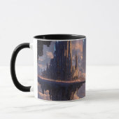 Schwebende Metropole in den Wolken Tasse (Links)