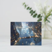 Schwebende Metropole in der Luft Postkarte (Stehend Vorderseite)
