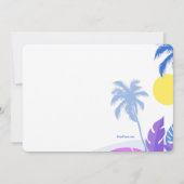 Schwebende Palmen zum Geburtstag Einladung (Rückseite)