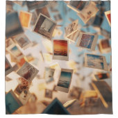 Schwebende Polaroid-Erinnerungen Duschvorhang (Vorderseite)